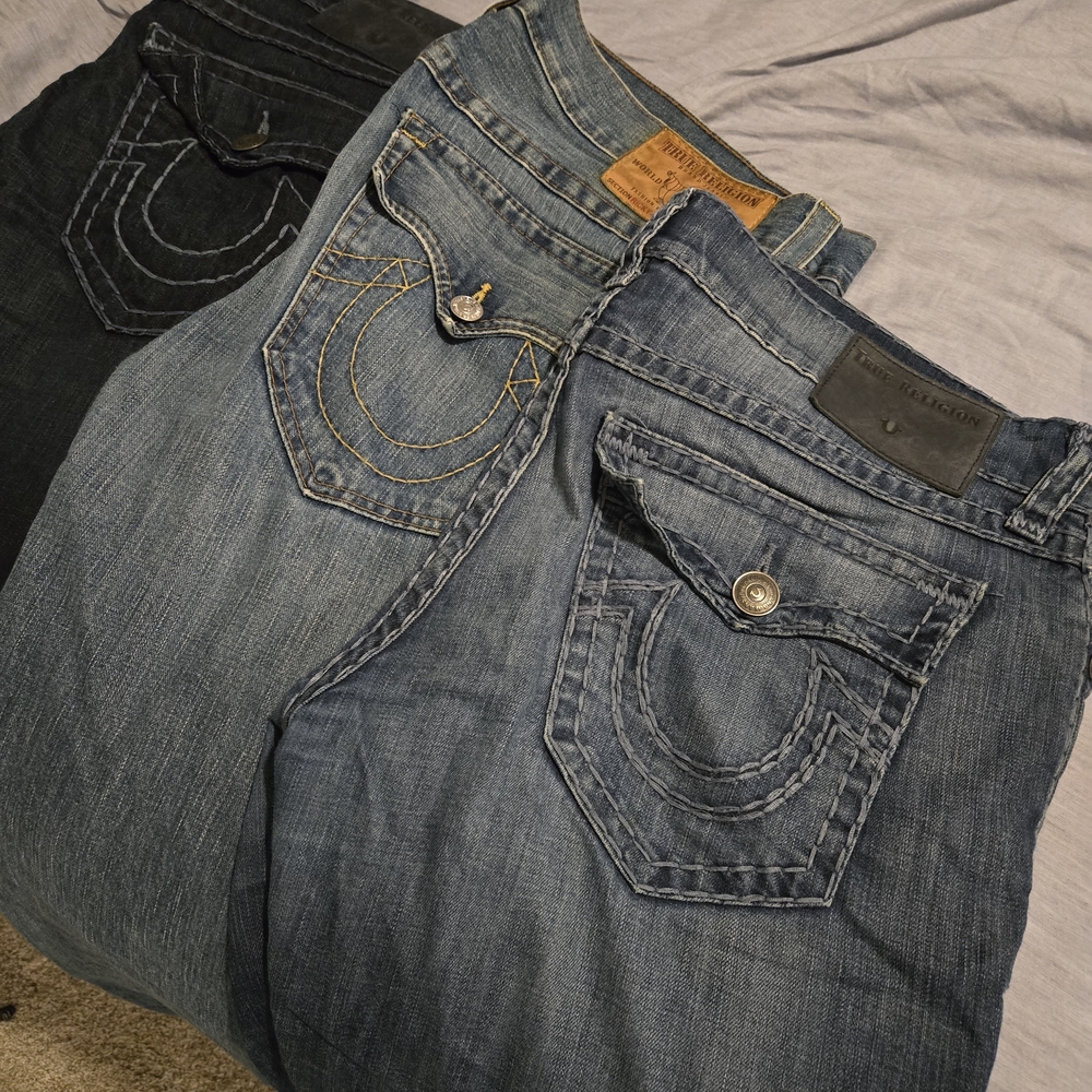 True Religion Jeans Mens Size 36. 3 Pairs. Like New.